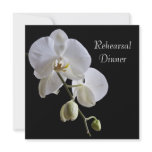 Orchid on Black Wedding Rehearsal Dinner Invite invitations