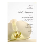 Orchid on White Quinceañera Party Invitation