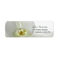 Orchid on White Return Address Label