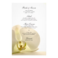 Orchid on White Wedding Menu Stationery Paper