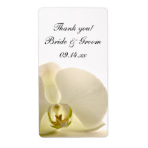 Orchid on White Wedding Thank You Label
