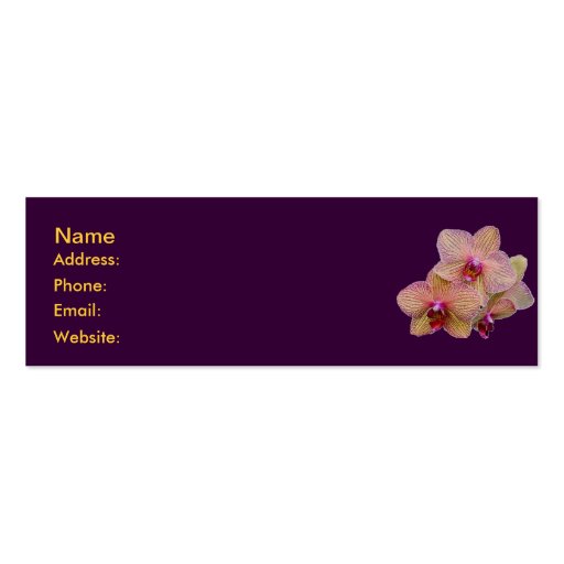 Orchid Profile card Business Card (back side)
