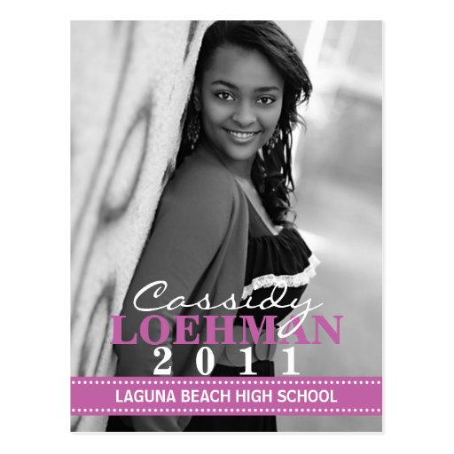 Orchid Purple Custom Photo Graduation Announcement Postcard