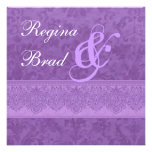 Orchid Purple Damask Wedding Invitation E409 invitations