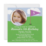 Orchid Purple Hole in One Photo Mini Golf Party Custom Invitation