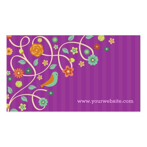 Orchid Purple Nature Theme (changeable color) Business Card Templates (back side)