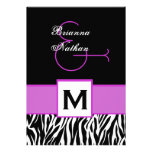 Orchid Purple White Black Zebra Template Custom Announcements