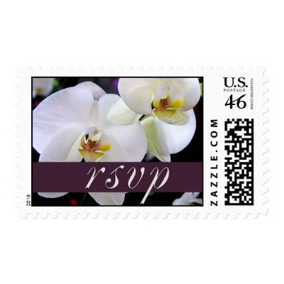 Orchid rsvp postage stamps