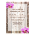 Orchid Rustic Barn Wood Wedding Invitations