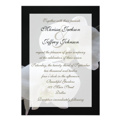 Orchid Wedding Invitation -- White Orchids