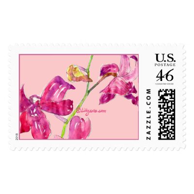 Orchid Wedding Postage Stamps