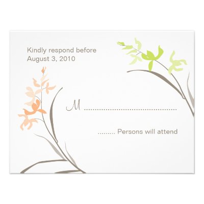 Orchid Wedding RSVP Cards Custom Invites