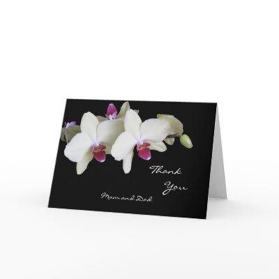 Orchid Wedding Thank You Card to Parents