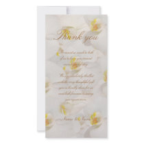 Orchid wedding thank you classy white custom photo card