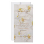 Orchid wedding thank you classy white custom photo card