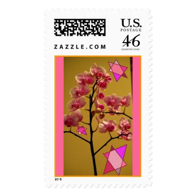 Orchid with Jewish Stars Postage
