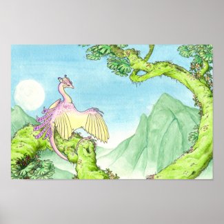 Orchid wyvern poster print print