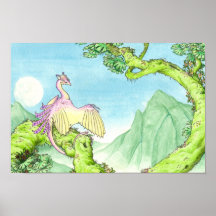 Orchid wyvern poster print