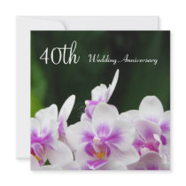 Orchids 40th Wedding Anniversary Invitation