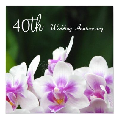 Orchids 40th Wedding Anniversary Invitation
