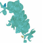 ORCHIDS AND BUTTERFLIES BLUE ACRYLIC CUT OUT