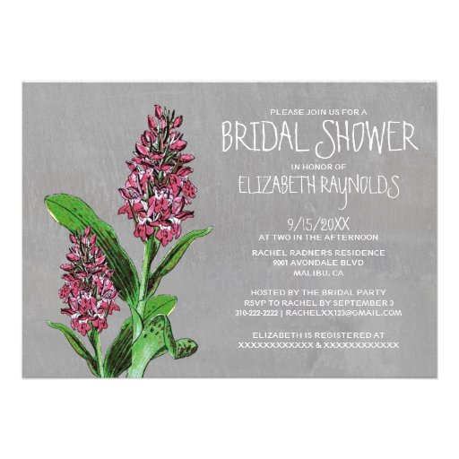 Orchids Bridal Shower Invitations
