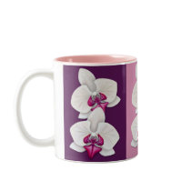 Orchids on Pink, Purple and Chocolate Brown - Mug