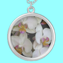 Orchids Sterling Silver Necklace by Artists4God Orchids Sterling Silver Necklace