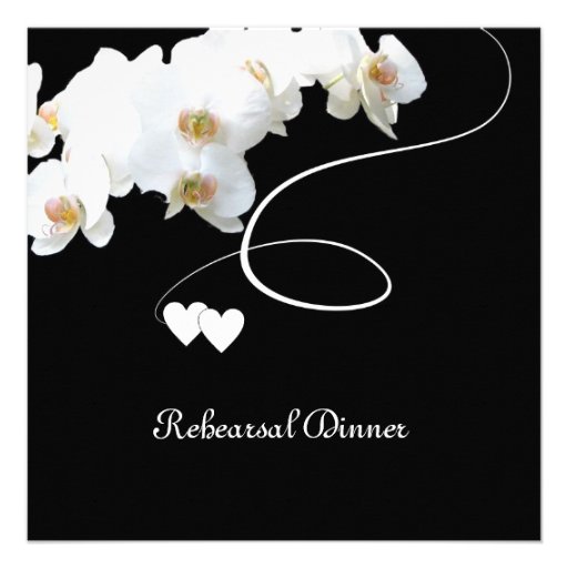 Orchids & Swirls Rehearsal Dinner Invitation
