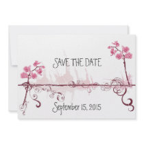 Orchids Wedding Save the Card Date Custom Invite