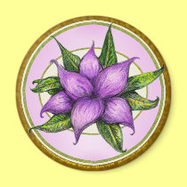 ORCHILILY ROUND MAGNET by gardensofeve ORCHILILY ROUND MAGNET