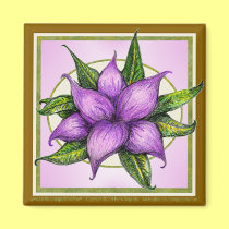 ORCHILILY SQUARE MAGNET by gardensofeve ORCHILILY SQUARE MAGNET