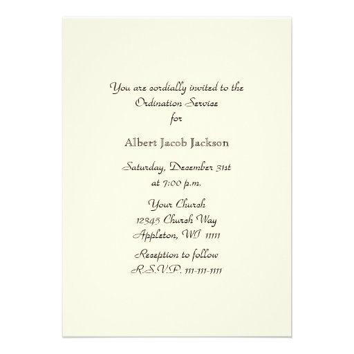 Ordainee to be Church Ordination Invitation