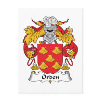 Orden Family Crest postcards by coatsofarms Orden Family Crest postcards