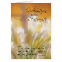 Ordination to Diaconate, Lilies and  Cross, Deacon Card