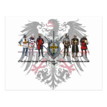 Ordo teutonicus with eagle and knights postcard