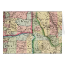 Ore, Wash, Idaho, Mont Map by Mitchell Cards