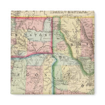 Ore, Wash, Idaho, Mont Map by Mitchell Refrigerator Magnet