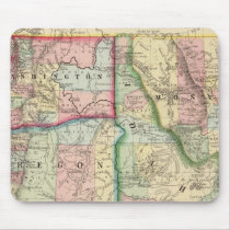 Ore, Wash, Idaho, Mont Map by Mitchell Mousepads