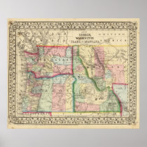 Ore, Wash, Idaho, Mont Map by Mitchell