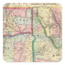 Ore, Wash, Idaho, Mont Map by Mitchell Stickers