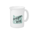 Oregon Boy on Child's Oregon Map Drawing Drink Pitchers