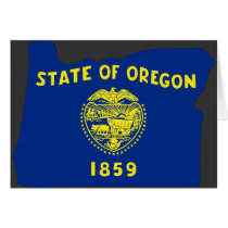 Oregon Flag Map Greeting Card