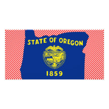 Oregon Flag Map Picture Card