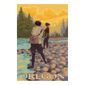 Oregon Fly Fishing - Vintage Travel Poster posters
