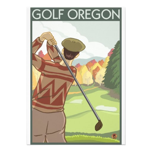 Oregon - Golf Scene Custom Invitation