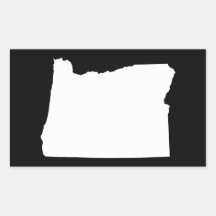 Oregon in White and Black Rectangle Stickers