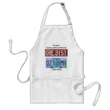 Oregon license plate centennial apron