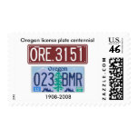 Oregon license plate centennial postage stamp