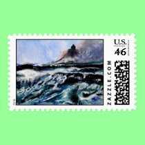 Oregon Seascape Stamp by Bystillwaters Oregon Seascape Stamp